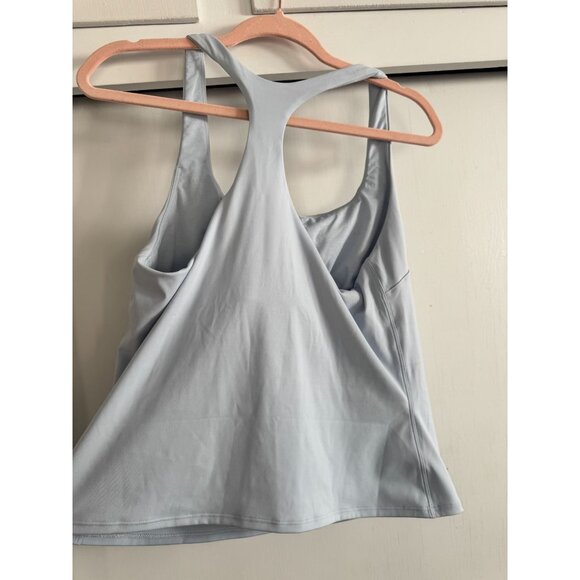 LULULEMON LIGHTWEIGHT TENNIS TANK BUILT-IN SHELF BRA STARCH BLUE SZ 12 EXCELLENT - Picture 3 of 4
